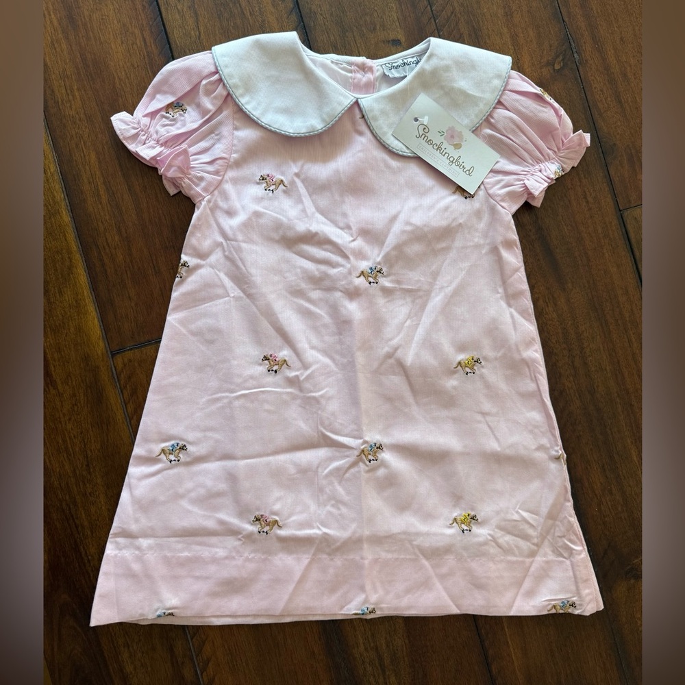Pink Kids Dress with Peter Pan Collar